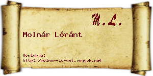 Molnár Lóránt névjegykártya